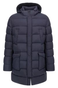 HERNO Il Parka Blue Nylon Hooded Long Down Jacket New & Authentic - Picture 1 of 5