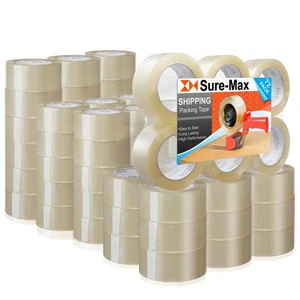 72 Rolls Carton Sealing Clear Packing Tape Box Shipping - 2 mil 2" x 110 Yards - Picture 1 of 7