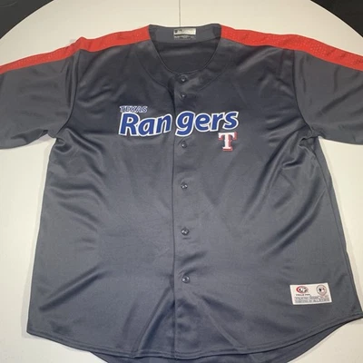 Camiseta Texas Rangers Para Hombres 2XL MLB Abotonada Verdadero Fan Mercancía Genuina Gris Foto 1 de 4