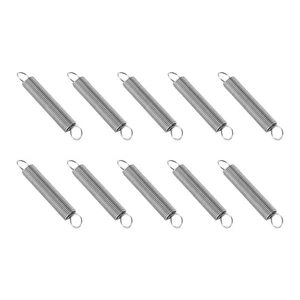 Muelle de extensión, 10 piezas diámetro de cable 0,03", OD 0,31", longitud libre 2", plateado - Imagen 1 de 7