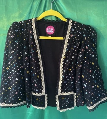 Celia B Moraine Black Sequin Jacket - Size S - Image 1 of 4