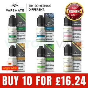 Vapemate Classic 10ml E-Liquid | 50/50 VG/PG | ECig Vape Juice | Pack Of 10 - Picture 1 of 21