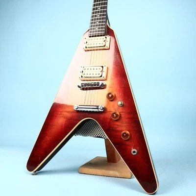 1981 Gibson The V Flying Vee CMT Bound Flametop Cherry Sunburst - Image 1 of 4