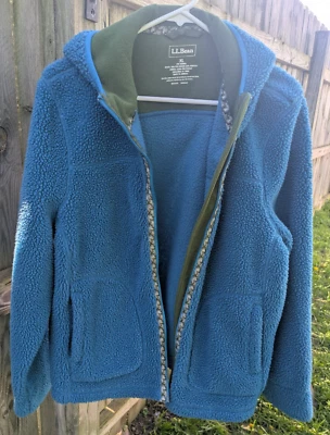 Chaqueta LL Bean para mujer XL azul con capucha cremallera manga larga chaqueta polar primavera otoño Foto 1 de 4