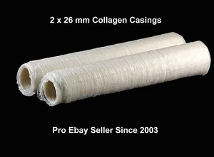 34.9 Metres Sausage Skins Casings; Collagen 2 x 26 mm & 7 Ebooks - Free *EXPRESS - Picture 1 of 1