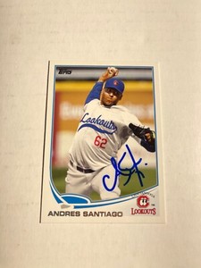 Los Angeles Dodgers ANDRES SANTIAGO Signed Card