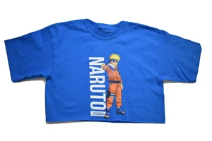 Naruto Youth Girls Naruto Uzumaki Blue Crop Top Shirt New XS-XL - Picture 1 of 5
