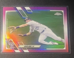 2021 Topps Chrome Baseball David Dahl Pink Refractor Colorado Rockies #179 - Bild 1 von 2