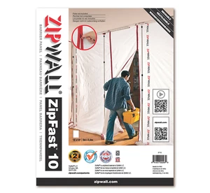 Hoja de protección reutilizable protector de barrera contra polvo ZipWall ZipFast 10' con cremallera panel de puerta - Imagen 1 de 3