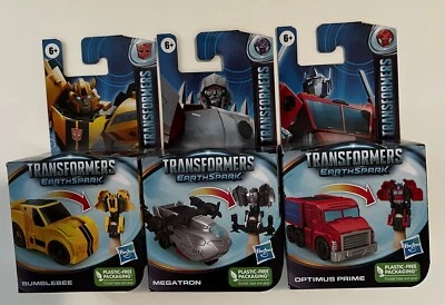 Transformers EarthSpark Tacticon Mini Optimus Prime, Megatron Bumblebee Lot Of 3 - Image 1 of 4