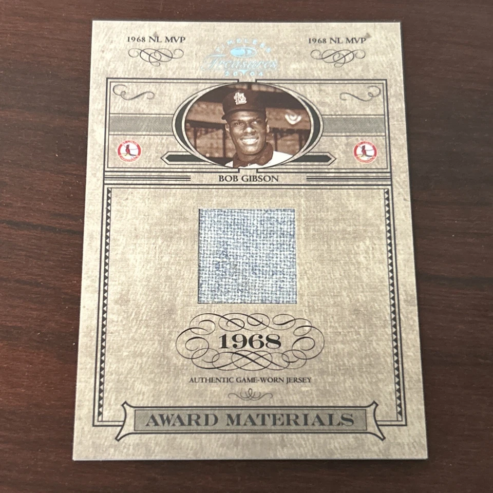 2004 Donruss Bob Gibson Award Winners 8/68 Game-Worn Jersey AW-8 - Image 1 of 2