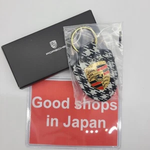 Porsche Crest key chain Pepita Pattern key holder NEW WITH BOX - Picture 1 of 6