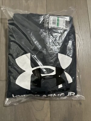 Under Armour Men's Rival Fleece Sportstyle Hoodie Shirt Black White Large L New - Image 1 of 4