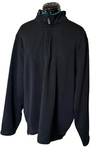Men's Wrangler Authentics Black 1/4 Zip Pullover Jacket 100% Polyester Size XL - Picture 1 of 13