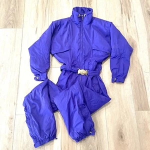 NORDICA CLASSICS VINTAGE FULL BODY SKI/ SNOW SUIT WINTER W/ BELT women Size 8 - Picture 1 of 16