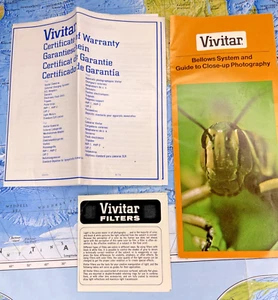 Vivitar Bellows System Vivitar Filters Vivitar Certificate of Warranty Booklets - Picture 1 of 4