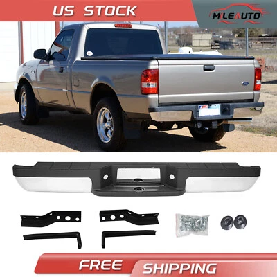 Chrome Rear Step Bumper Assembly For 1993-2011 Ford Ranger Styleside Bed - Steel Foto 1 de 4