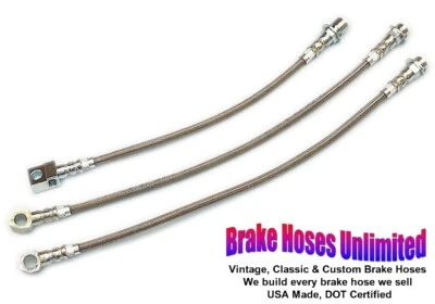 CONJUNTO DE MANGUEIRA DE FREIO INOXIDÁVEL Chevrolet Malibu 1979 1980 1981 1982 1983 - Imagem 1 de 2