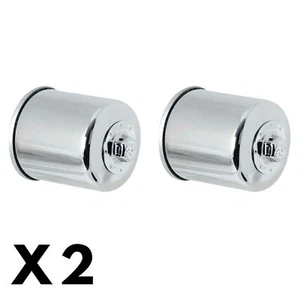 2 Pack Chrome K&N Oil Filter for Kawasaki Ninja 650R 2008-2019 - Picture 1 of 1