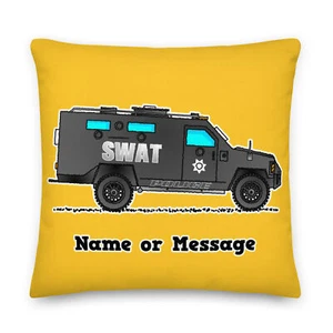 Police SWAT Truck Pillow. Officer Chair Cushion. Custom Law Enforcement P010 - Picture 1 of 7