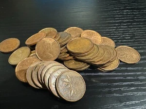 1987 CIRCULATED CANADA SMALL CENT FULL ROLL 50 COINS - Picture 1 of 1