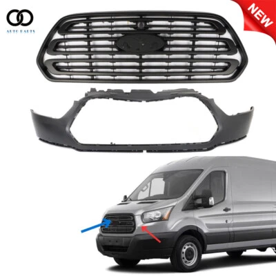 Front Bumper Cover&Upper Grill Black For 2015 2016-2019 Ford Transit 150 250 350 - Изображение 1 из 4