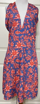 NUEVO CON ETIQUETAS Vestido Belle Badgley Mischka Talla 12 Azul Coral Sin Mangas Foto 1 de 4