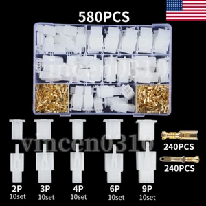 580Pcs 2.8mm 2 3 4 6 9 Way Car Motorcycle Electrical Wire Connector Terminal Kit - Picture 1 of 12