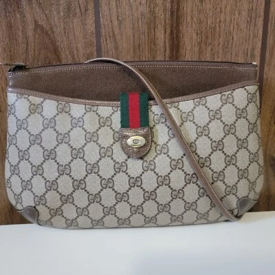 Vintage Monogram Canvas Gucci GG Supreme Crossbody Shoulder Bag - Image 1 of 4