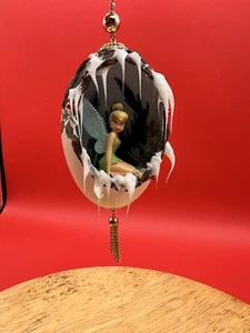 REAL Carved Goose Egg Decorated Christmas Tree Ornament Gift Tink Tinkerbell - Picture 1 of 4