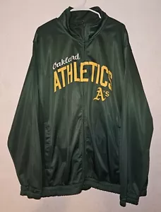 Chaqueta de Pista Cálida Oakland Athletics 3XL XXXL con Cremallera Completa Bordada Usada en Excelente Condición Bolsillos - Imagen 1 de 6