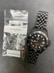 😎TAG HEUER 1000 980.026 Black Dial Submarine James Bond Diver Style Watch. - Picture 1 of 15