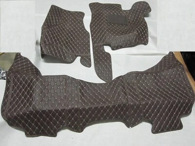 3 peças tapete de assoalho de couro marrom Diamond Stich PLU 3D para 2005 Dodge Ram 3500 SLT - Imagem 1 de 4