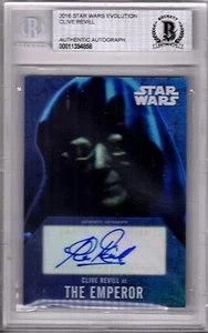 2016 Star Wars Evolution CLIVE REVILL signierte Karte "The Emperor" BAS Platte - Bild 1 von 4