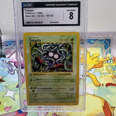 1999 Pokemon Tangela 66/102 Base Set 1st Edition CGC 8 - Image 1 of 4