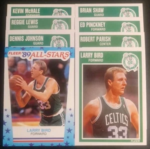 1989-90 FLEER MASTER TEAM SET 7/7 +INSERT BOSTON CELTICS LARRY BIRD HOF MT 05747 - Picture 1 of 11