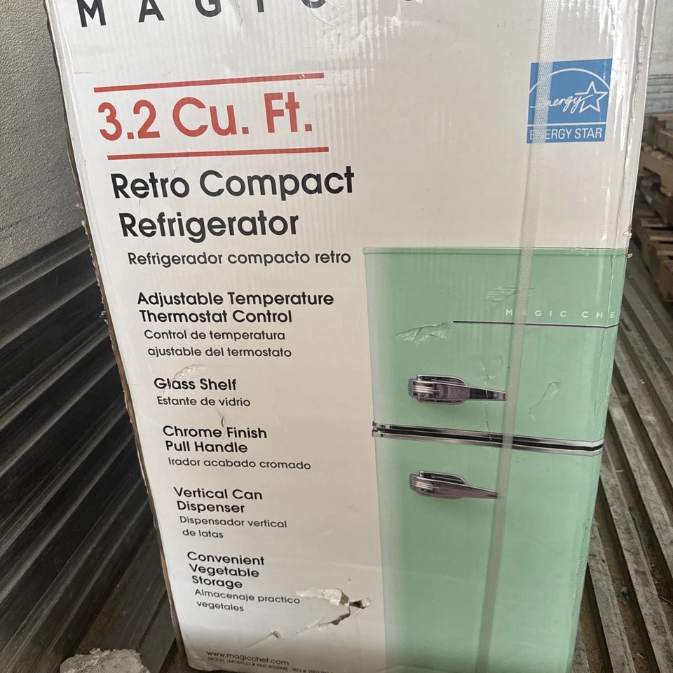 NUEVO⚡️Retro 3,2 cu. Mini nevera de 2 puertas en verde menta Foto 1 de 1