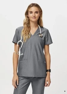 Figs Women's Sz S Casma Technical Collection Graphite Gray Scrub Top FW1100 - Picture 1 of 9