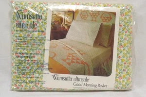 WAMSUTTA King Sheet - Good Morning Basket - Vintage Bedding - Sealed Package NOS - Picture 1 of 7