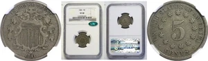 1881 5C Shield Nickel NGC VF-30 CAC - Picture 1 of 3