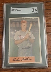 1954 Bowman #15 Richie Ashburn SGC 3 VG - Philadelphia Phillies - Picture 1 of 2