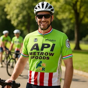 API mens Sponsored Cycling Jersey sleeve xxl - Picture 1 of 6