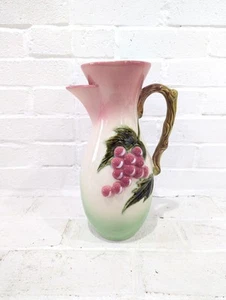 Rare TOKAY by HULL POTTERY VINTAGE 12" PITCHER VASE PINK GREEN Tuscany  - Picture 1 of 12