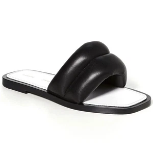NEW PROENZA SCHOULER BLACK LEATHER PUFFY SLIDE SANDALS IT 36, US 6 - Picture 1 of 12