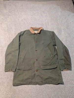 LL Bean Chore Coat Mens XL Tall Green Flannel Lined Barn Field Jacket  - Image 1 of 4