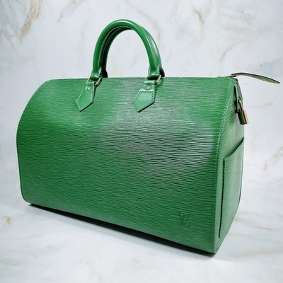 Louis Vuitton Epi Speedy 35 Boston Bag Handbag Green Leather Authentic S577050 - Image 1 of 4