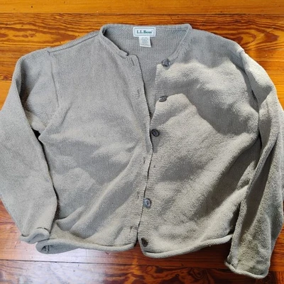 De colección L.L. Suéter Bean L Cárdigan Botón Frontal Seda Algodón Tejido Gilmore FALTA Foto 1 de 4