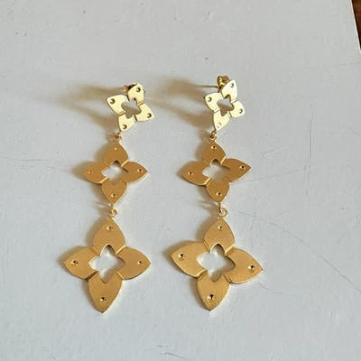 Pendientes colgantes Bellezza moneda lira oro nuevos sin etiquetas detalles cadena oro Foto 1 de 4