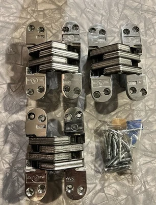 Невидимые петли SOSS 218 матовый хром толщина 1-3/4 дюйма - рейтинг 20 минут - Изображение 1 из 4