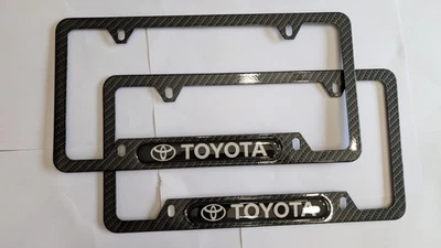 Toyota License Plate Frame (Carbon Fiber) - Toyota 2 Pc Set For Car - Image 1 of 4